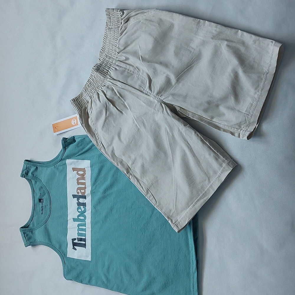 Timberland little set two‎ piece Logo vest shorts size 10